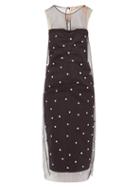 Matchesfashion.com No. 21 - Crystal Studded Tulle & Faille Midi Dress - Womens - Black