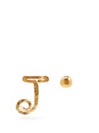 Matchesfashion.com Jacquemus - Mismatched J-logo Hammered Earrings - Womens - Gold