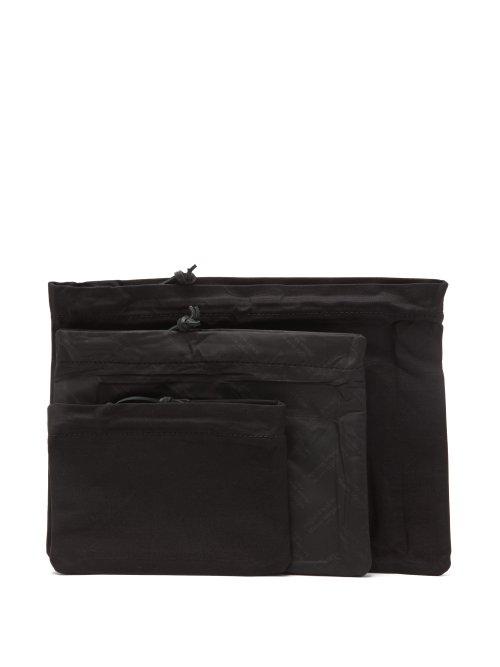 Matchesfashion.com Maison Margiela - Set Of Three Stereotype Nylon Pouches - Mens - Black