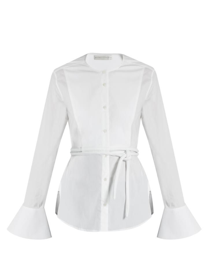 Palmer/harding Flounce-cuff Stretch-poplin Shirt