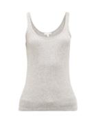 Ladies Lingerie Skin - Raisa Ribbed Cotton-jersey Tank Top - Womens - Light Grey