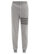 Matchesfashion.com Thom Browne - Four-bar Cotton-jersey Track Pants - Mens - Grey