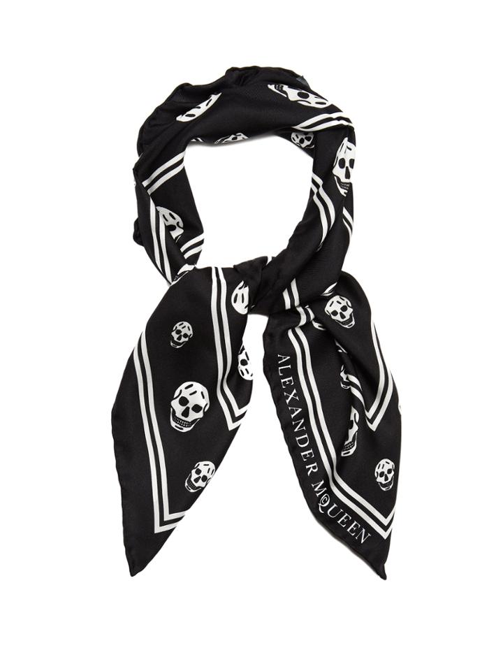 Alexander Mcqueen Skull-jacquard Silk Scarf