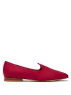 Matchesfashion.com Le Monde Beryl - Venetian Linen Slipper Shoes - Womens - Red