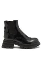 Alexander Mcqueen - Wander Exaggerated-sole Leather Chelsea Boots - Womens - Black