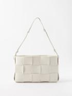 Bottega Veneta - Cassette Small Intrecciato-leather Shoulder Bag - Womens - White