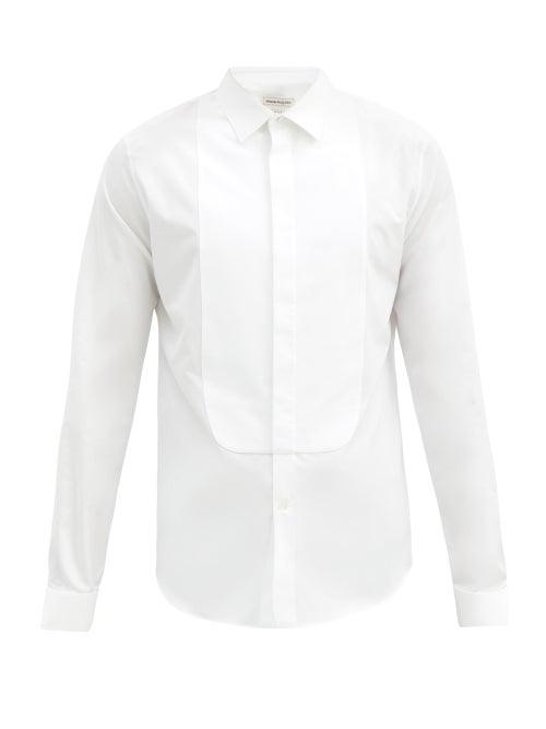 Matchesfashion.com Alexander Mcqueen - Spread-collar Cotton-poplin Tuxedo Shirt - Mens - White