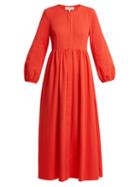 Matchesfashion.com Mara Hoffman - Paula Balloon Sleeved Organic Cotton Dress - Womens - Red