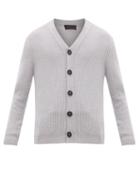 Matchesfashion.com Iris Von Arnim - Morice Ribbed Cashmere Cardigan - Mens - Grey