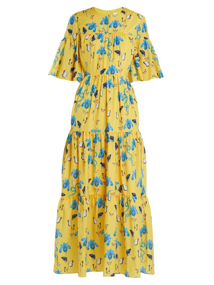 Borgo De Nor Serena Iris-print Crepe Dress