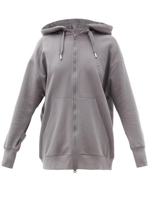 Matchesfashion.com Adidas By Stella Mccartney - Oversized Cotton-blend Jersey Hooded Sweatshirt - Womens - Grey