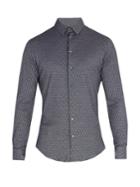 Giorgio Armani Single-cuff Diamond-print Cotton Shirt