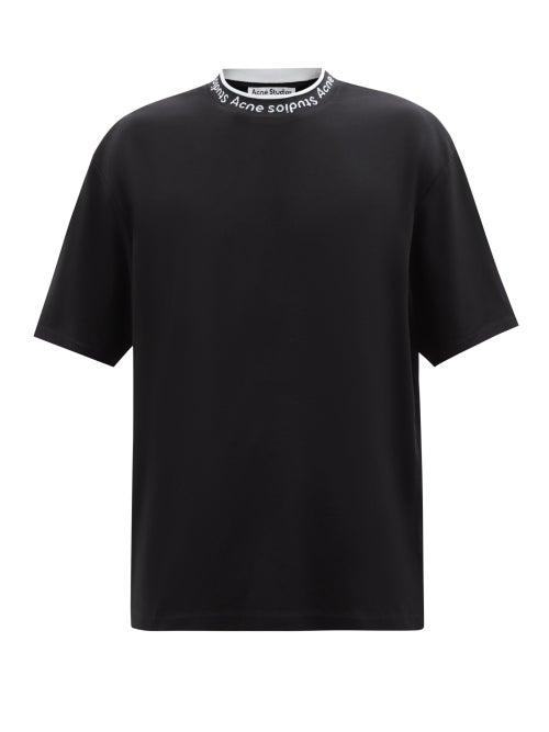 Acne Studios - Extorr Logo-neck Jersey T-shirt - Mens - Black