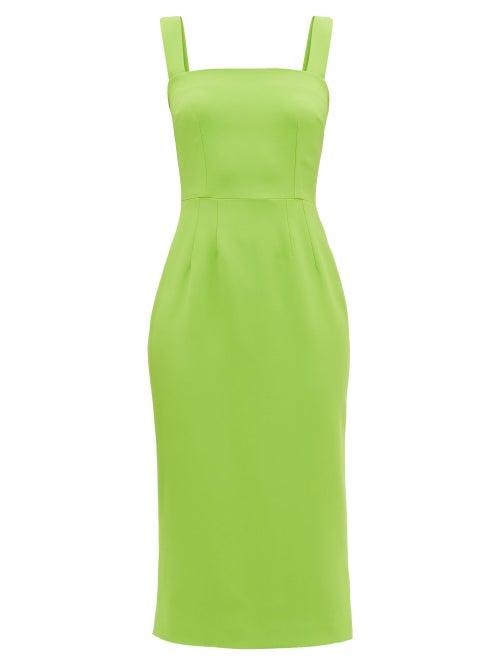 Matchesfashion.com Dolce & Gabbana - Square-neck Cady Pencil Dress - Womens - Green