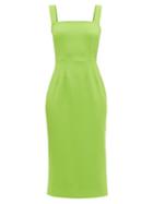 Matchesfashion.com Dolce & Gabbana - Square-neck Cady Pencil Dress - Womens - Green