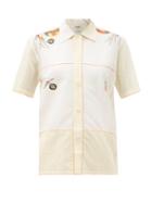 Matchesfashion.com Bode - Lantern Embroidered Linen-blend Shirt - Womens - Yellow White