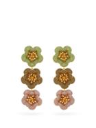 Matchesfashion.com Begum Khan - Shalimar 24kt Gold-plated Clip Earrings - Womens - Multi