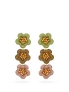 Matchesfashion.com Begum Khan - Shalimar 24kt Gold-plated Clip Earrings - Womens - Multi