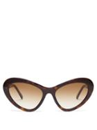 Matchesfashion.com Andy Wolf - Blair Rounded Cat Eye Acetate Sunglasses - Womens - Black