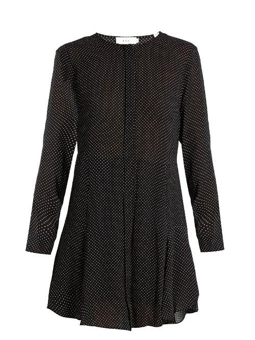 A.l.c. Randi Polka-dot Print Long-sleeved Silk Dress