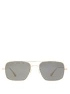 Matchesfashion.com Oliver Peoples - X The Row Victory Square Titanium Sunglasses - Mens - Gold