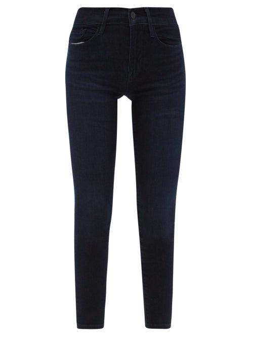 Frame - Le Skinny De Jeanne Cropped Jeans - Womens - Dark Denim