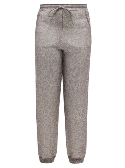 Missoni - Metallic Wool-blend Track Pants - Womens - Silver