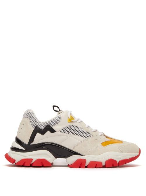 Matchesfashion.com Moncler - Terence Leather Trainers - Mens - White Multi