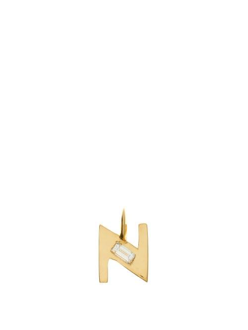 Matchesfashion.com Lizzie Mandler - Deco Diamond & 18kt Gold Alphabet N-z Charm - Womens - Yellow Gold