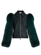 Mary Katrantzou Lodger Fur-sleeve Tulle And Wool Jacket
