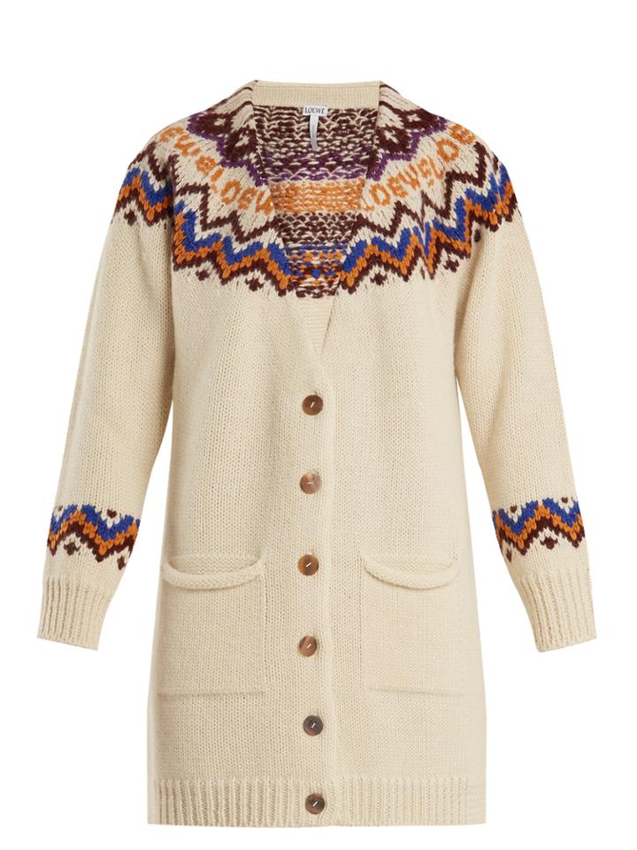 Loewe Geometric-intarsia Wool-blend Cardigan