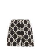 Matchesfashion.com Gucci - Gg Boucl Tweed Cotton Blend Shorts - Womens - Black White