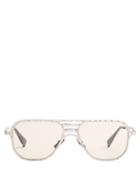 Matchesfashion.com Kuboraum - Aviator Frame Metal Sunglasses - Mens - Silver