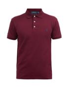 Matchesfashion.com Polo Ralph Lauren - Logo-embroidered Cotton-blend Mesh Polo Shirt - Mens - Burgundy