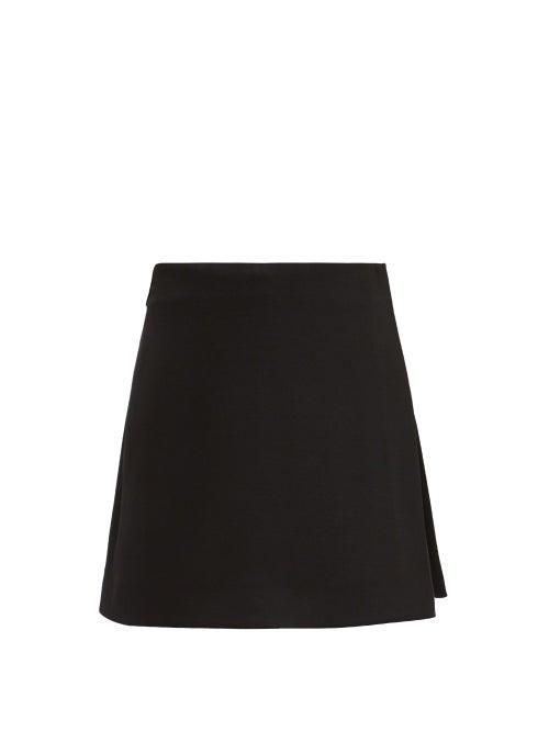 Matchesfashion.com Valentino - Wool-blend Crepe Couture Mini Skort - Womens - Black