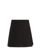 Matchesfashion.com Valentino - Wool-blend Crepe Couture Mini Skort - Womens - Black