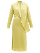 Matchesfashion.com Dodo Bar Or - Berna Draped Silk-satin Dress - Womens - Khaki