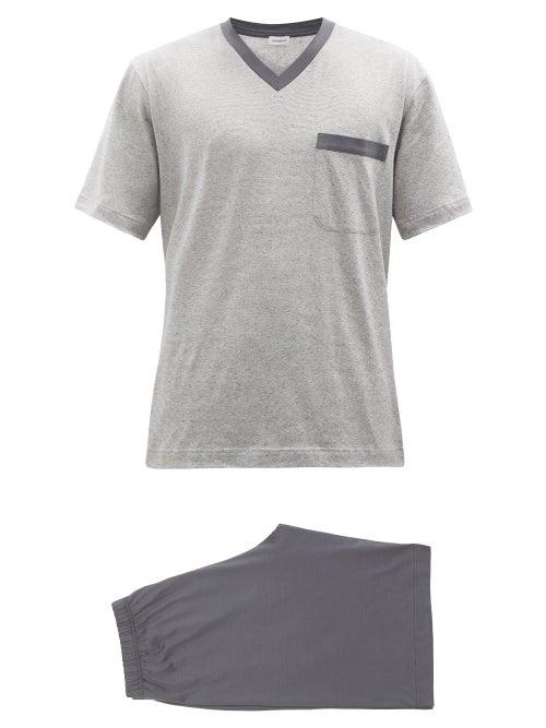Zimmerli - Cotton-jersey Shorts Pyjamas - Mens - Grey