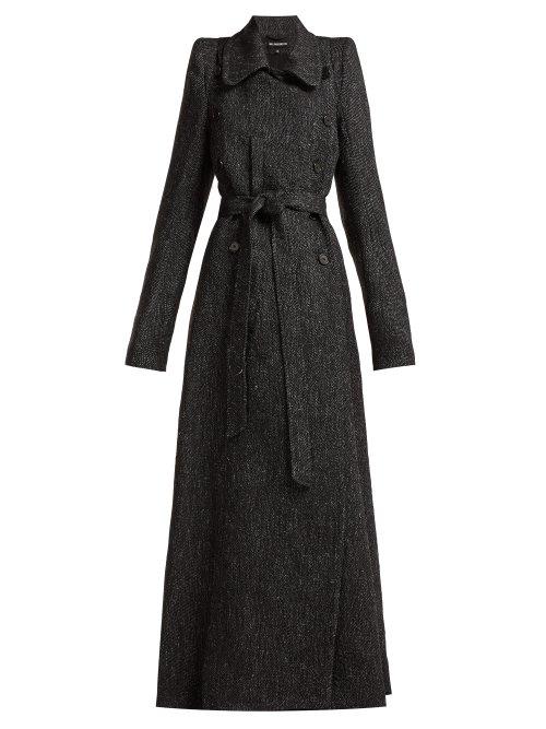 Matchesfashion.com Ann Demeulemeester - Northrop Double Breasted Tweed Coat - Womens - Black