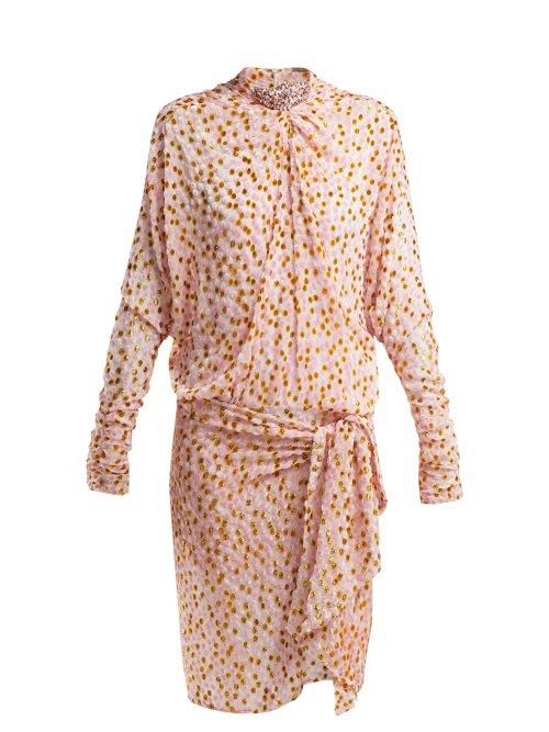 Matchesfashion.com Dodo Bar Or - Ida Polka Dot Fil Coup Mini Dress - Womens - Pink