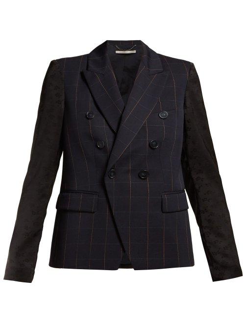 Matchesfashion.com Stella Mccartney - Double Breasted Checked Blazer - Womens - Navy