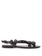 Matchesfashion.com Jil Sander - Loop Cross Over Strap Leather Sandals - Womens - Black