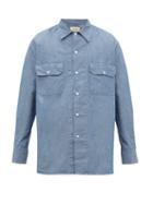 Matchesfashion.com Holiday Boileau - Patch Pocket Cotton Chambray Shirt - Mens - Mid Blue