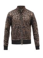 Tom Ford - Leopard-print Zipped Hopsack Jacket - Mens - Multi
