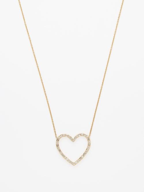 Roxanne First - Heart Diamond & 14kt Gold Necklace - Womens - Gold Multi