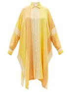 Ladies Beachwear Marrakshi Life - Striped Cotton Shirt Dress - Womens - Yellow Stripe