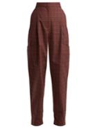 Tibi Checked Twill Tapered Trousers