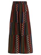 Matchesfashion.com Ace & Jig - Panelled Cotton Blend Skirt - Womens - Black Multi