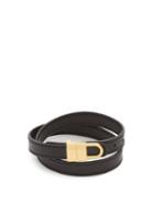 Matchesfashion.com Buscemi - Wraparound Leather Bracelet - Mens - Black