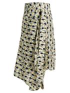 Marni Garland-print Asymmetric Jacquard-silk Skirt